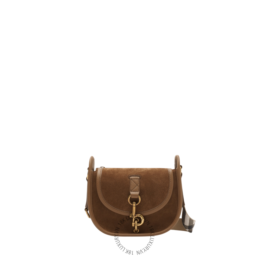 Tui Mini B Clip Messenger Bag Hazel brown da lộn (1)