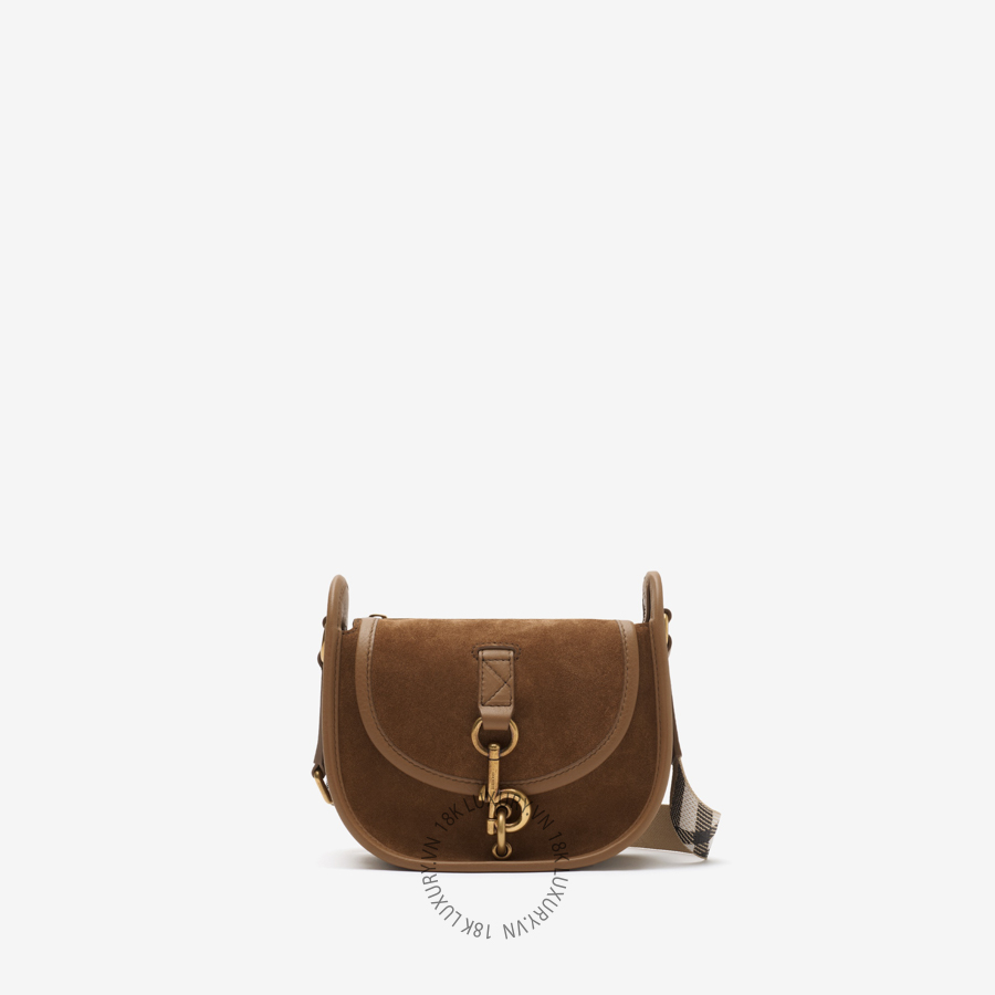 Tui Mini B Clip Messenger Bag Hazel brown da lộn (7)