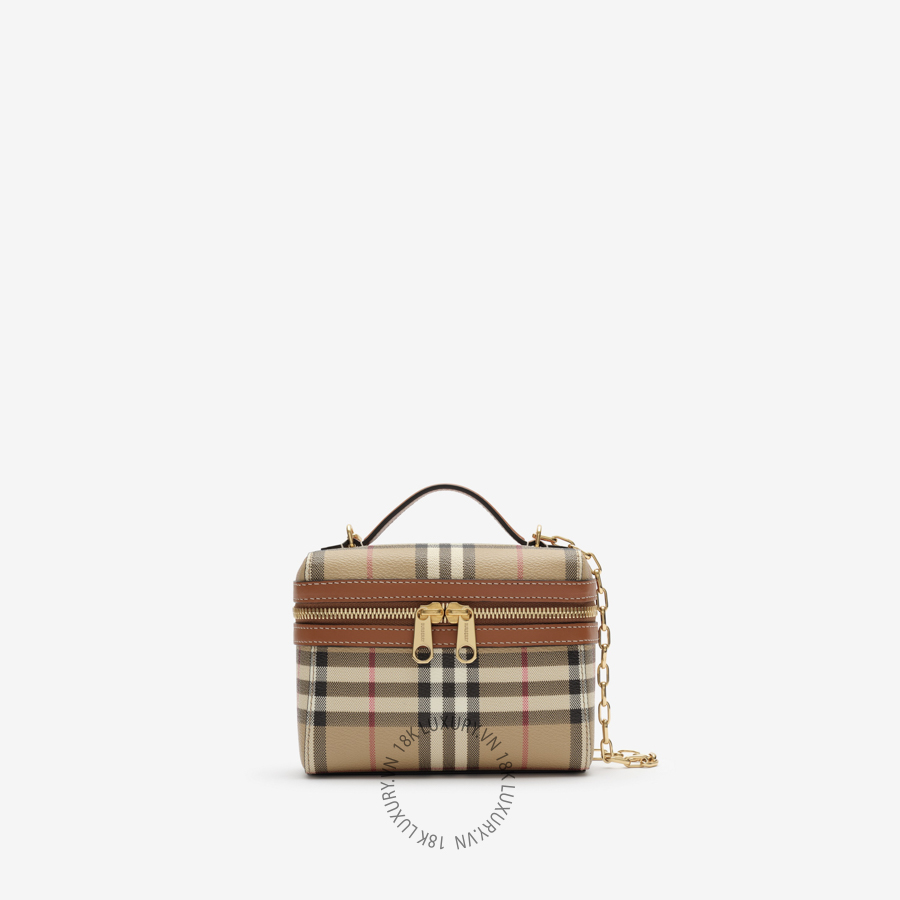 Tui Mini Check Vanity Bag màu be (7)