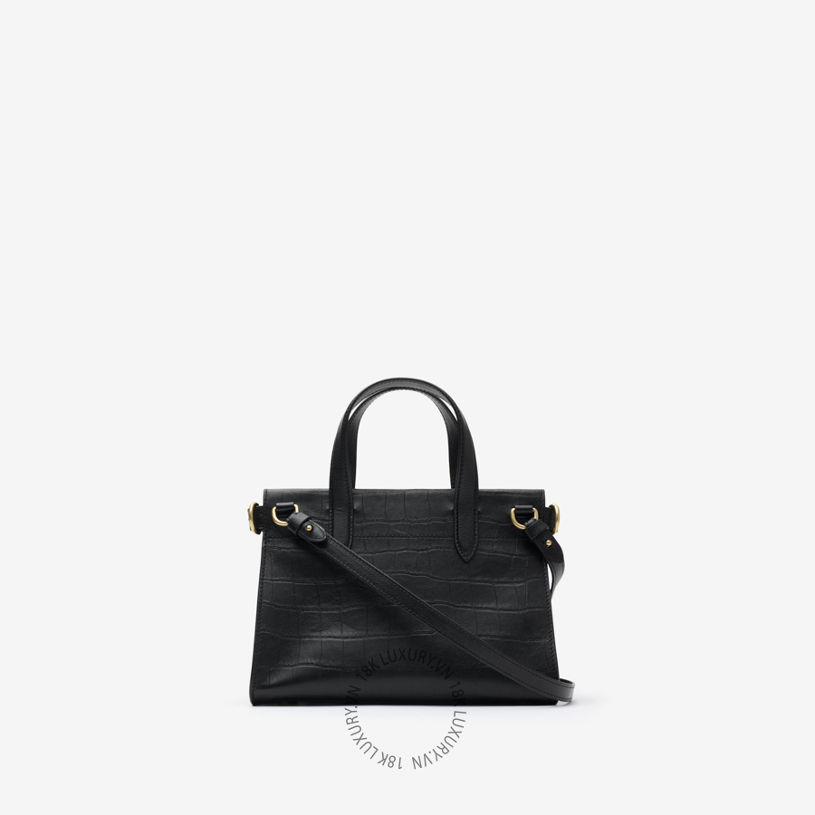 Tui Mini Cotswolds Tote da cá sấu đen (4)