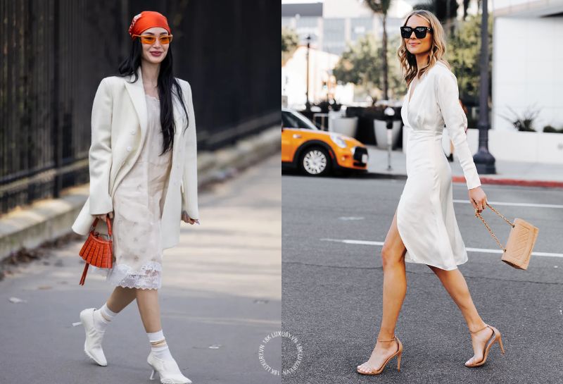Với đầm trắng, điều quan trọng là chọn túi sao cho giữ được vẻ nhẹ nhàng vốn có nhưng vẫn không khiến trang phục trở nên nhạt nhòa