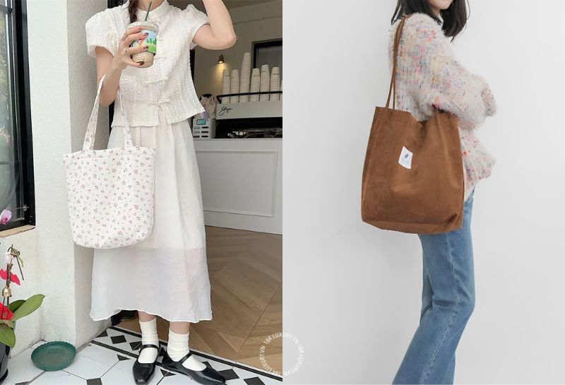 Phối túi Tote theo phong cách Hàn Quốc