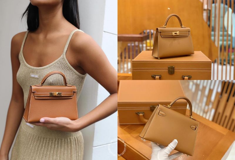 Mẫu túi Hermes Kelly 20 Sellier Mini Kelly II Gold Epsom Gold Hardware