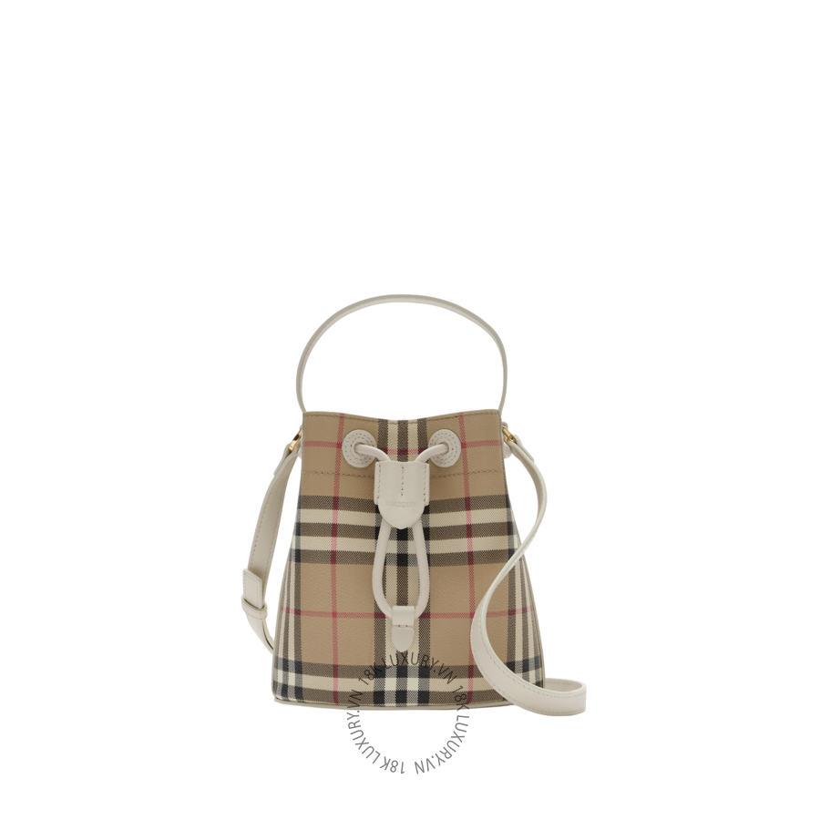 tui rut Mini Check Bucket Bag soap beige (1)