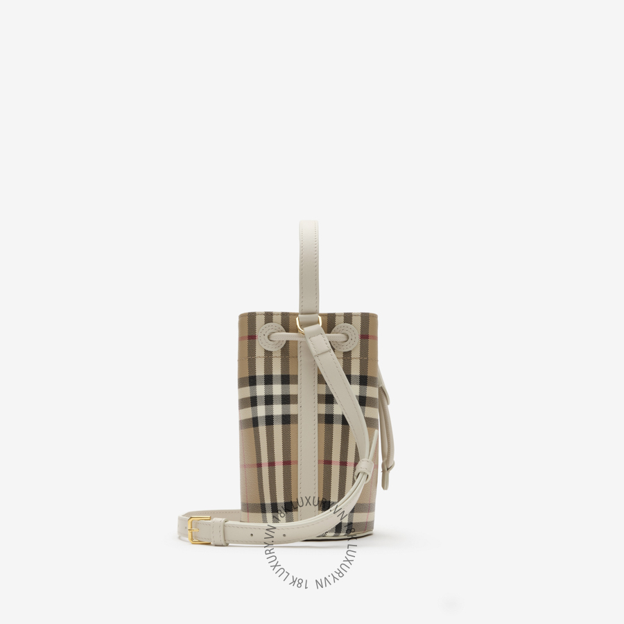 tui rut Mini Check Bucket Bag soap beige (4) tui rut Mini Check Bucket Bag soap beige (4)