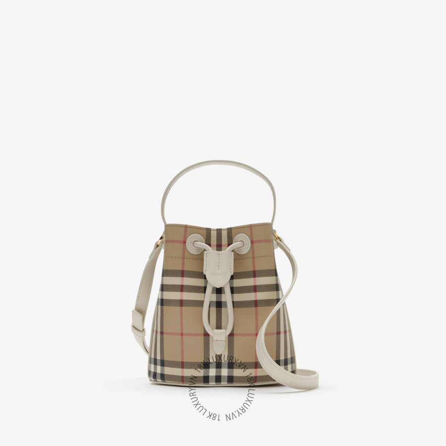 tui rut Mini Check Bucket Bag soap beige (7)