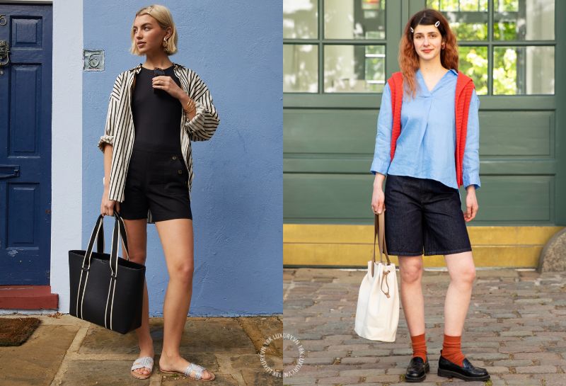Phối túi Tote với quần short thoải mái