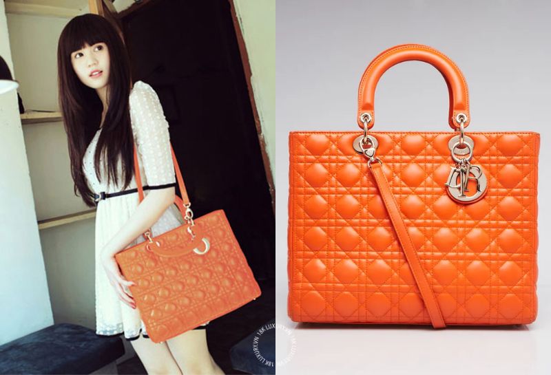 Mẫu túi Lady Dior màu cam cá tính