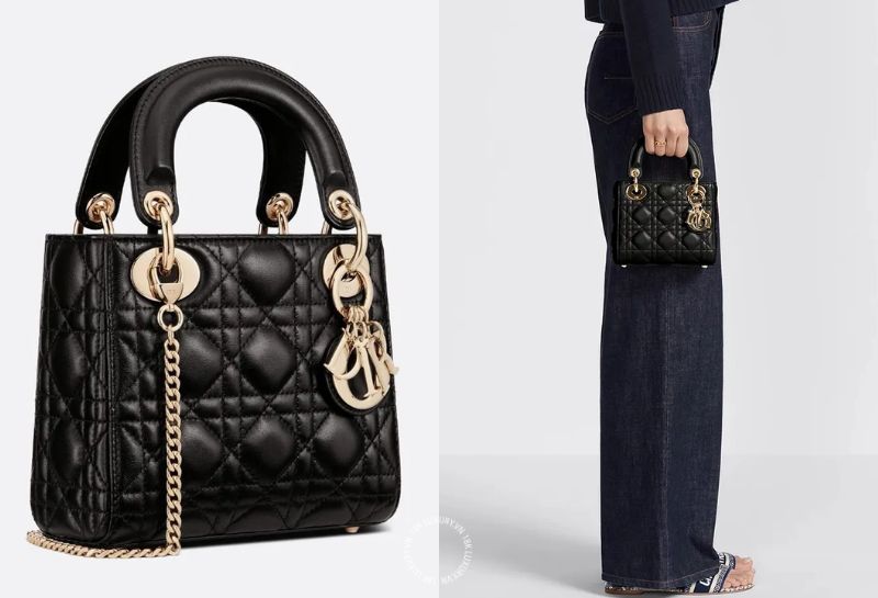 Mẫu túi Dior Lady Dior màu đen