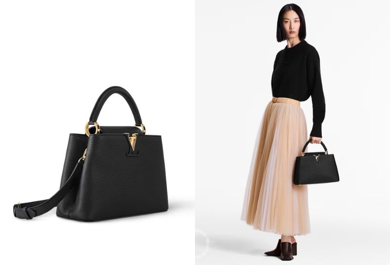Mẫu túi Louis Vuitton Capucines màu đen