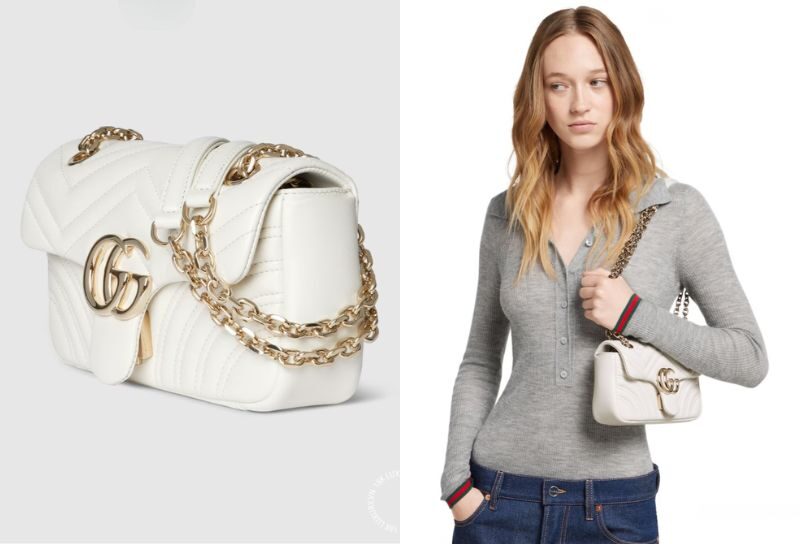 Mẫu túi Gucci GG Marmont Small Shoulder Bag màu trắng