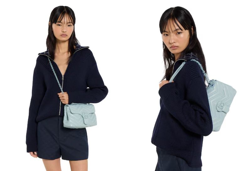 Mẫu túi Gucci GG Marmont Small Shoulder Bag Icy Blue