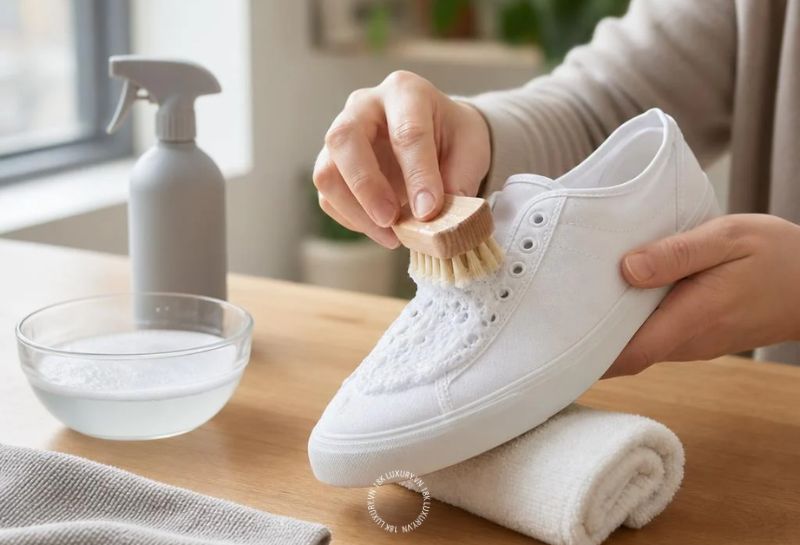 Trước khi xử lý toàn bộ vết ố, hãy thử một lượng nhỏ ở mặt trong hoặc khu vực khó nhìn thấy