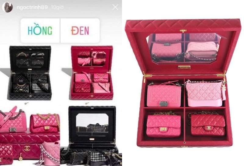 tui chanel mini ngoc trinh Set 4 túi Chanel Mini màu hồng thuộc bộ sưu tập Métiers d’Art 2020