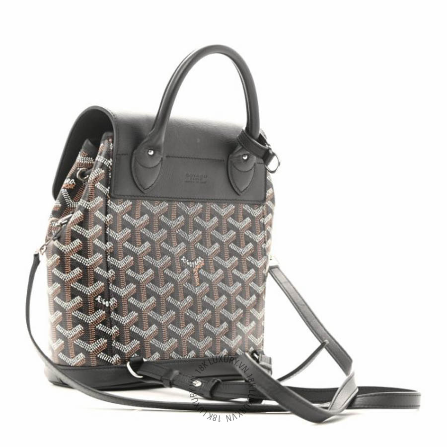 Balo Goyard Goyardine Calfskin Mini Alpin Backpack Black FPTG235