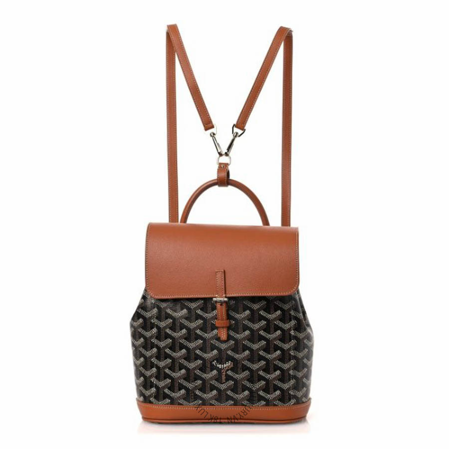 Balo Goyard Goyardine Calfskin Mini Alpin Backpack Black Gold FPTG202