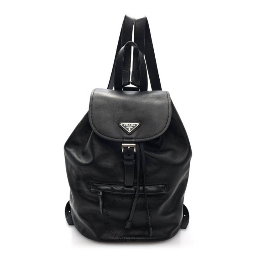 Balo Prada Calfskin Backpack Black FPTP252