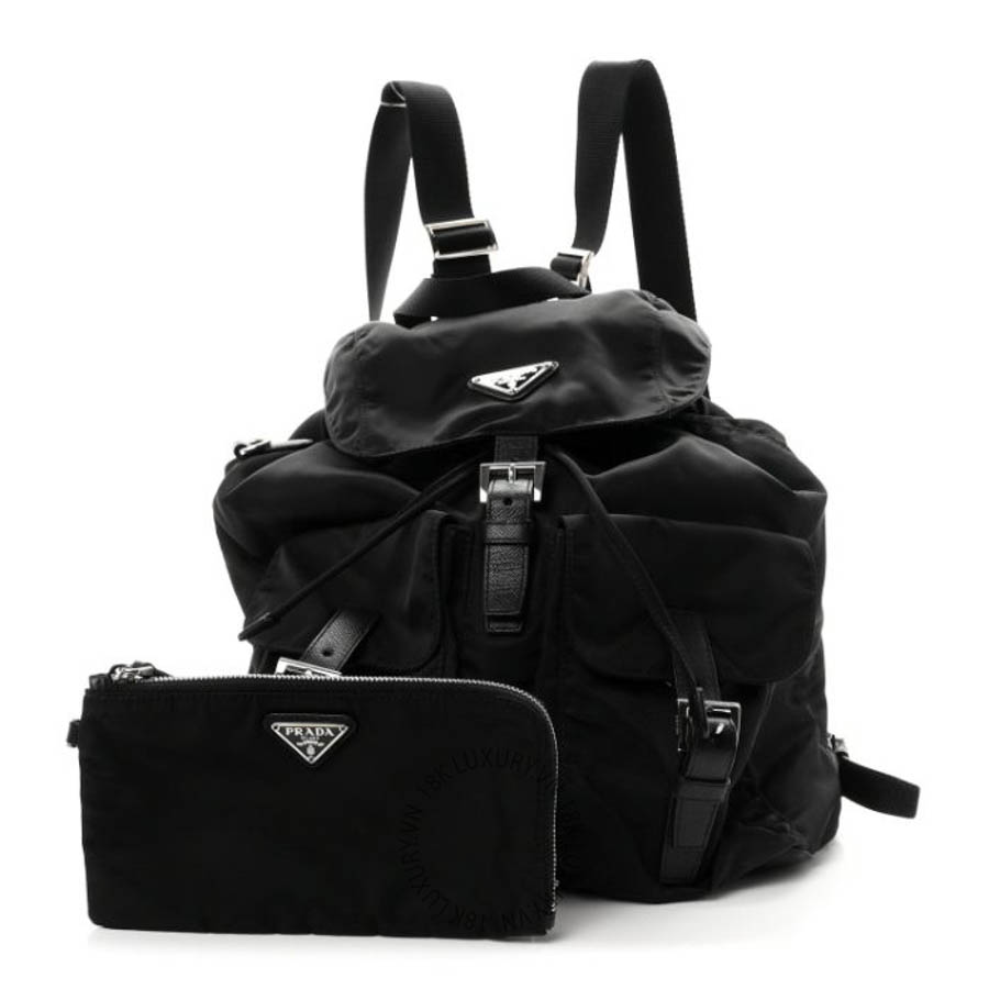 Balo Prada Re-Nylon Saffiano Medium Backpack Black FPTP527