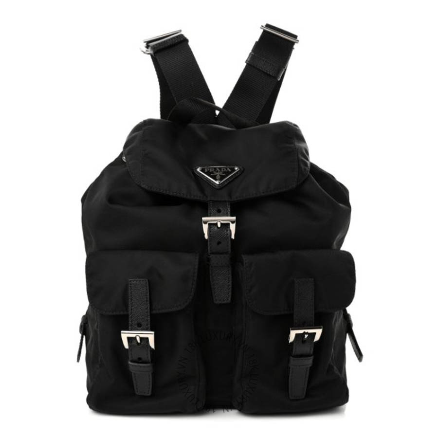 Balo Prada Re-Nylon Vela Saffiano Small Backpack Black FPTP394