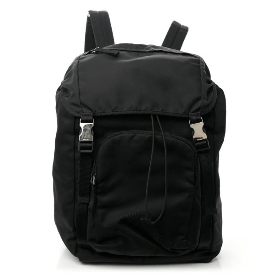 Balo Prada Tessuto Nylon Montagna Double Buckle Backpack Black FPTP113