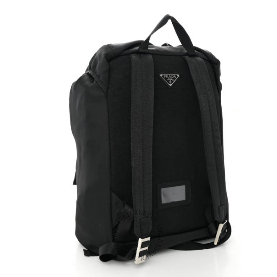 Balo Prada Tessuto Nylon Montagna Double Buckle Backpack Black FPTP113