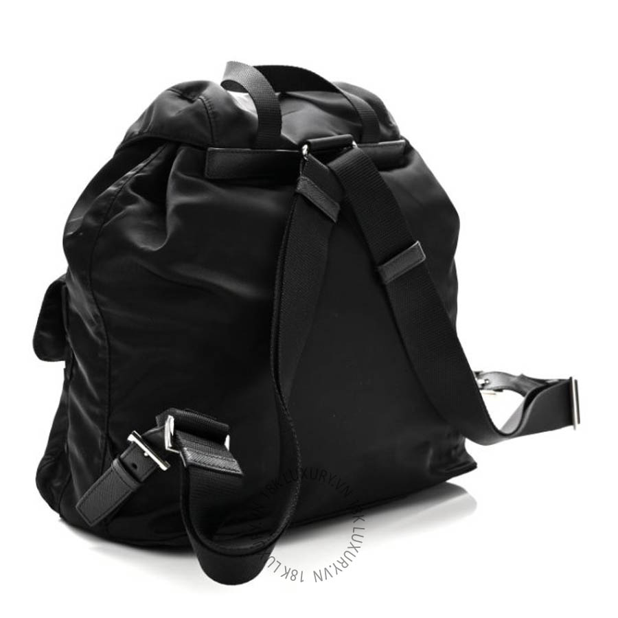 Balo Prada Tessuto Nylon Saffiano Medium Backpack Black FPTP538