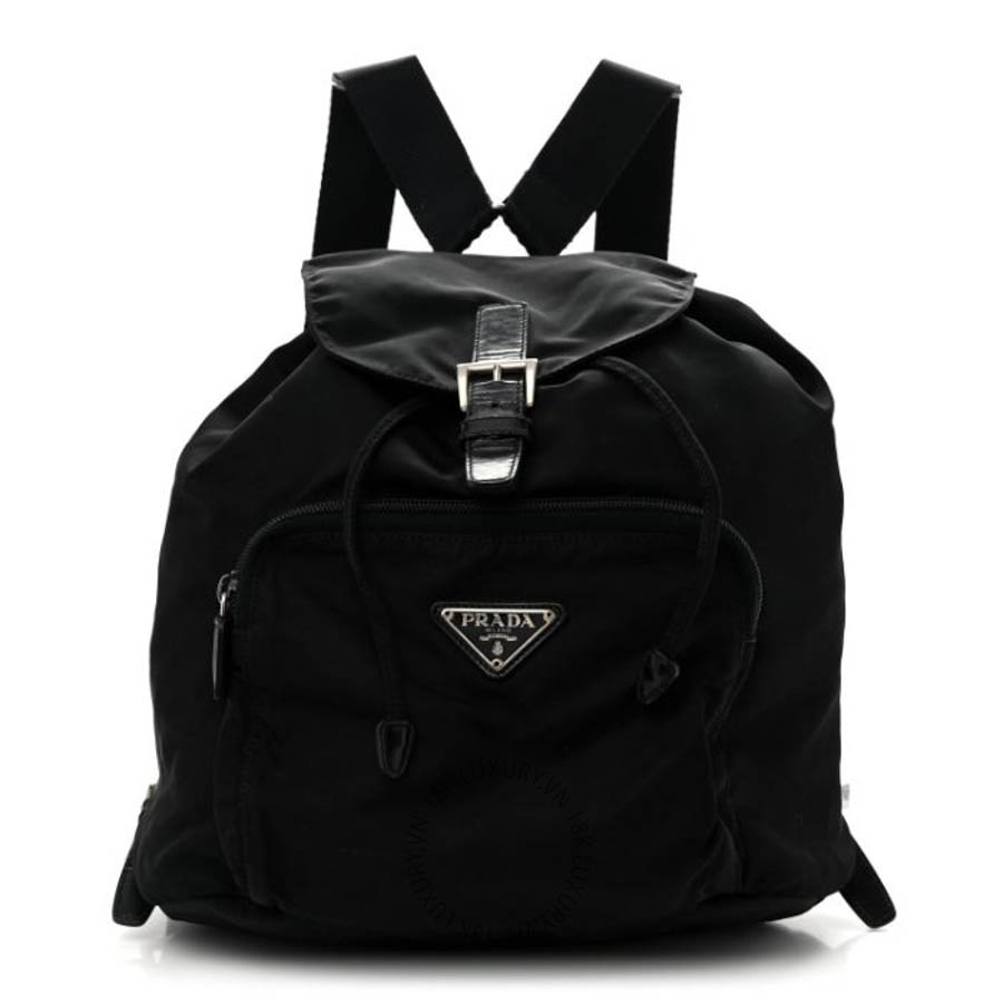 Balo Prada Tessuto Nylon Vela Cinch Backpack Black FPTP185