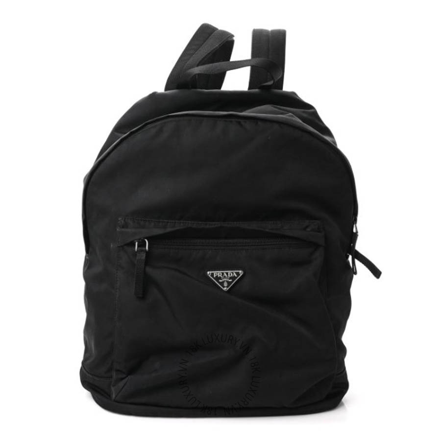 Balo Prada Tessuto Nylon Zip Backpack Black FPTP270
