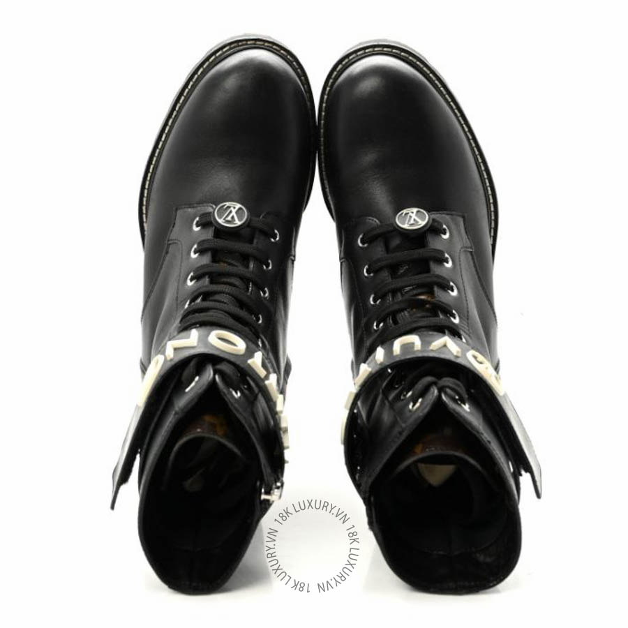 Boots Louis Vuitton Calfskin Monogram Wonderland Flat Ranger Boots Black FPGL150