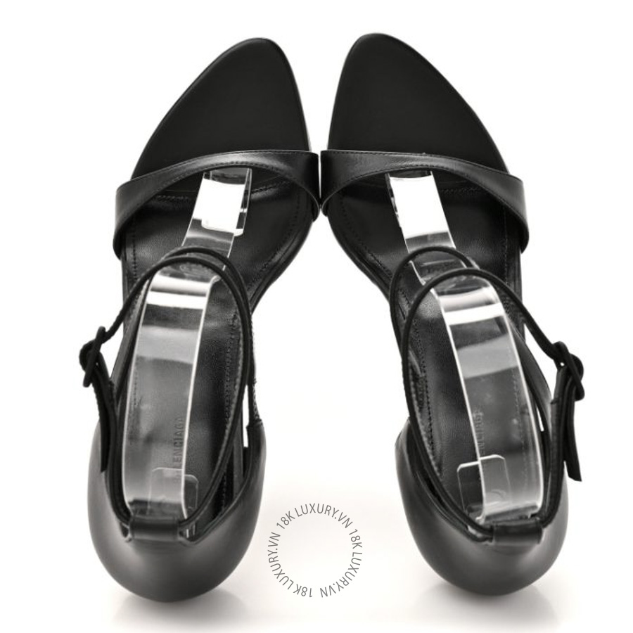 Dép Cao Gót Nữ Balenciaga Calfskin Honey 90mm Sandal Black SDB006