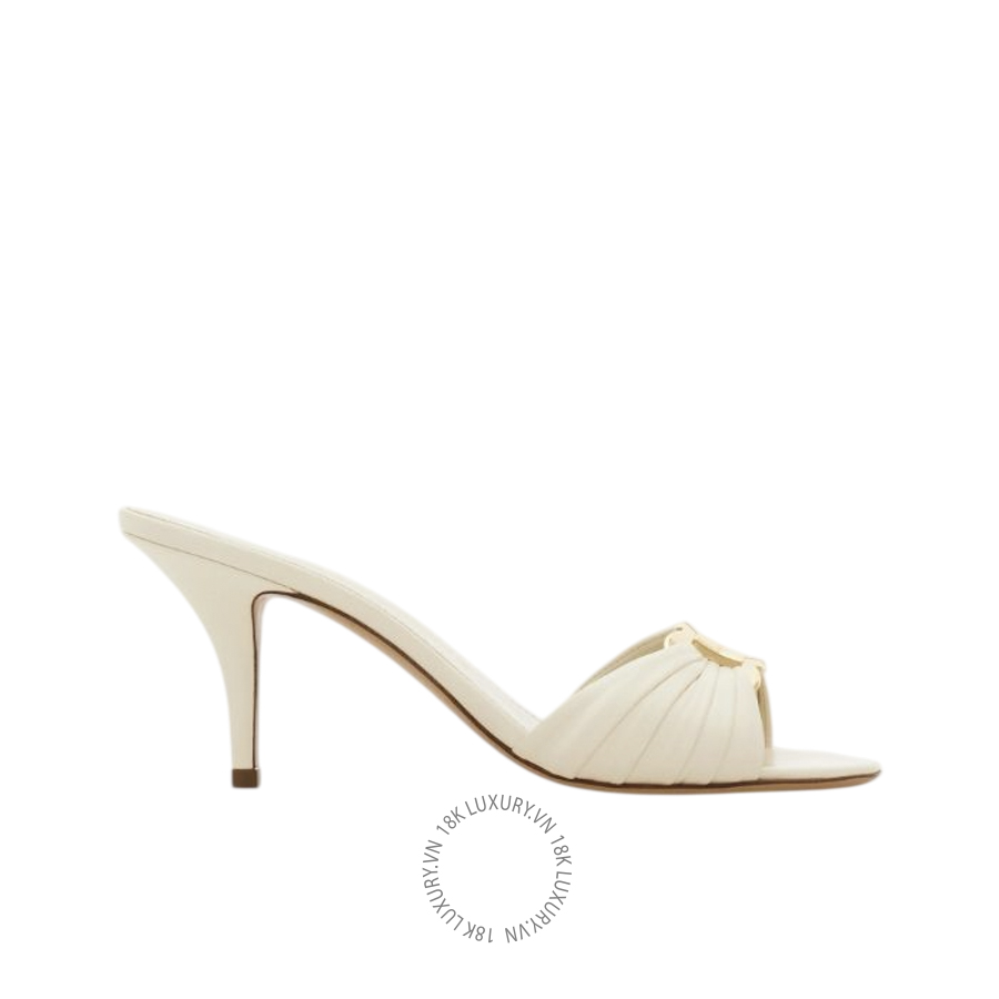 Dép cao gót Salvatore Ferragamo Gancini ornament mule mascarpone 01L964796448 DSV026