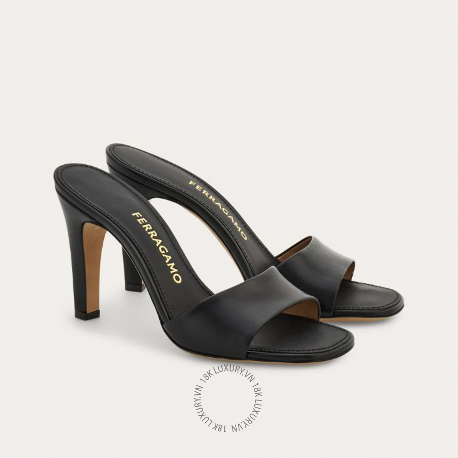 Dép cao gót Salvatore Ferragamo High heeled slide black 01L295791152 DSV032