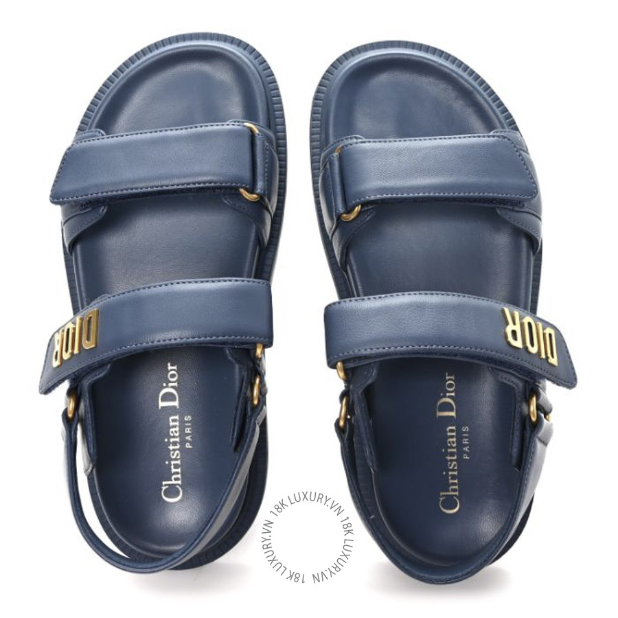 Dép Christian Dior Lambskin Dioract 10mm Sandals Pastel Blue BKJ037