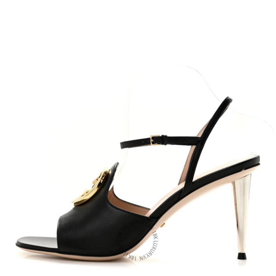 Dép Gucci Malaga Kid Blondie 85mm Slingback Sandals Black TQT015
