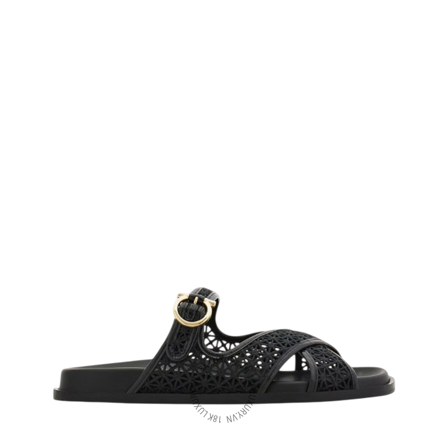 Dép quai chéo Salvatore Gancini buckle crossover slide 01L772793716 DSV050