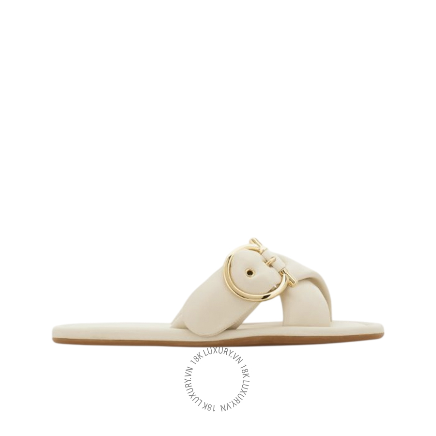 Dép quai chéo Salvatore Gancini ornament slide trắng ngà 01L685793712 DSV033