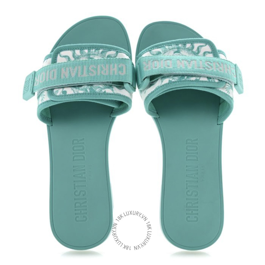 Dép quai ngang Christian Dior Nylon Oblique Dio(r)evolution Slide Sandals Sky Blue BKJ055