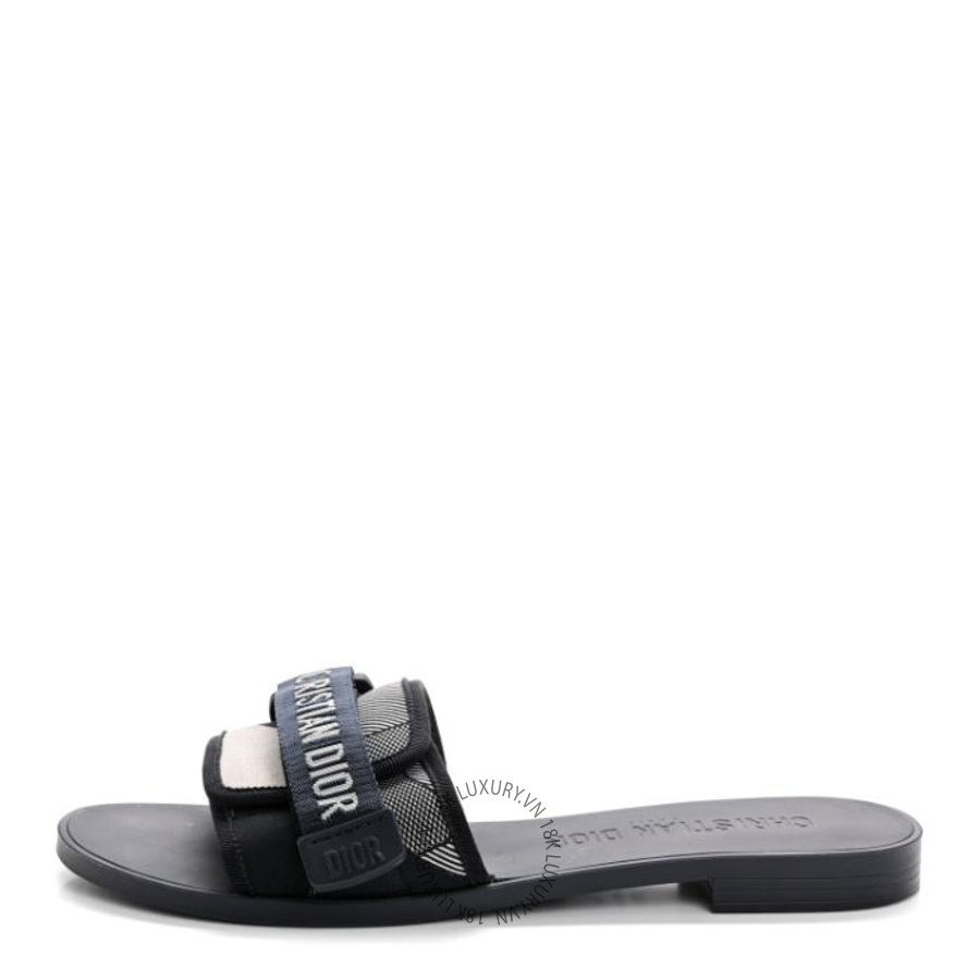 Dép quai ngang Christian Dior Technical Stretch Fabric Camouflage Dio(r)evolution Slide Sandals Deep Blue BKJ066