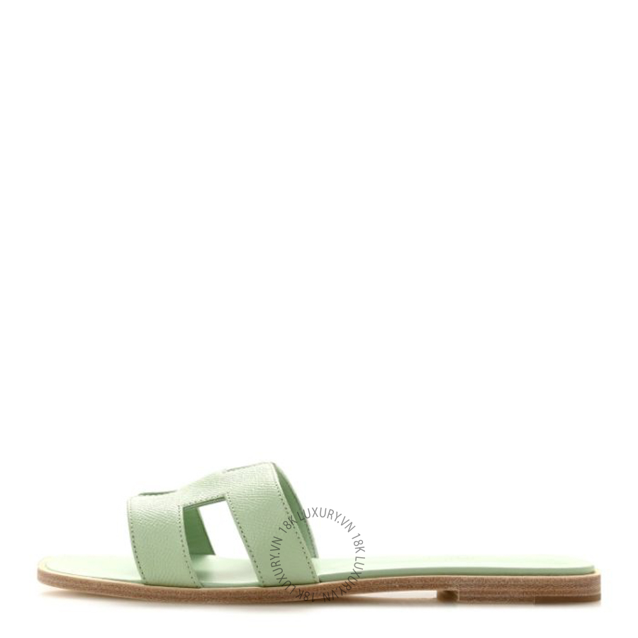 Dép quai ngang Hermes Epsom Oran Sandals Vert Jade FGH147