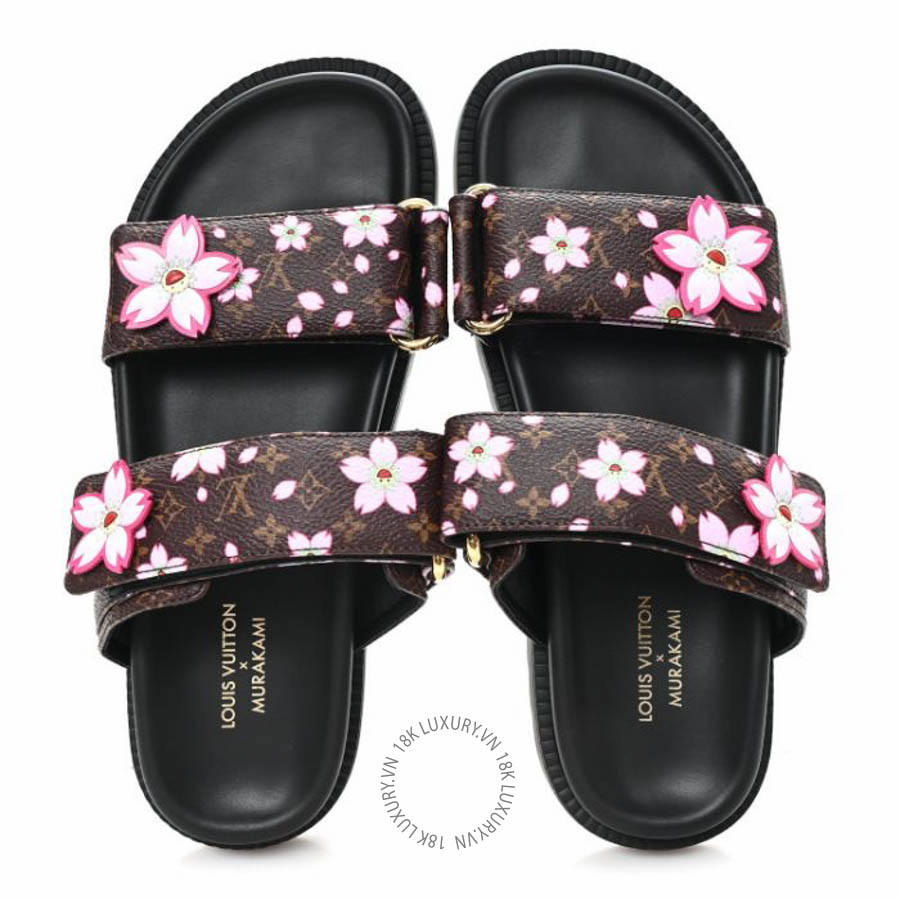 Dép quai ngang Louis Vuitton LV X TM Monogram LV Sunset Flat Comfort Mule Sakura Brown FPGL172