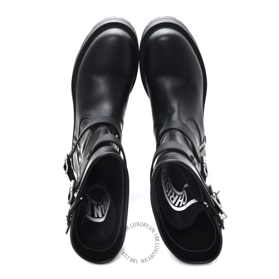 Giày Ankle Boot Christian Dior Calfskin D-Major Black BKJ054