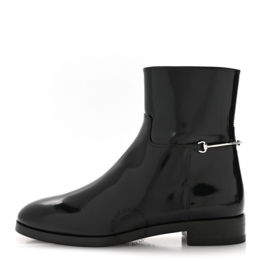 Giày Boot Gucci Brushed Calfskin Michelangelo Slim Horsebit Ankle Boots Black TQT180