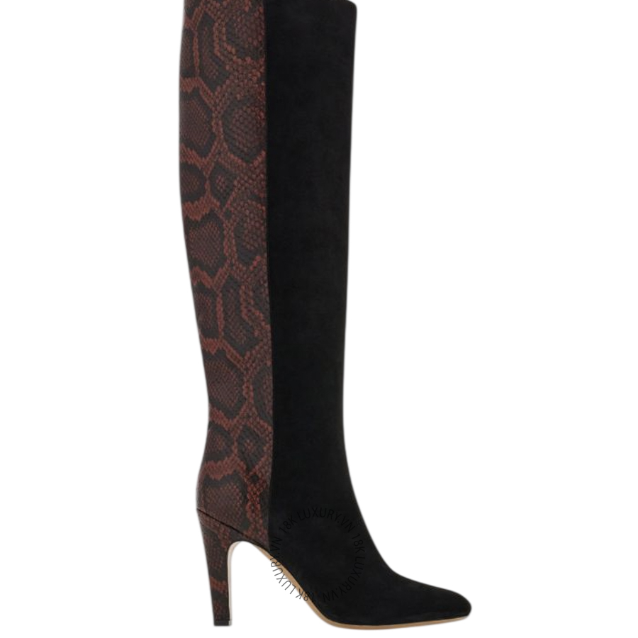 Giày Boot Salvatore Knee high nâu da rắn phối đen 01L976795035 DSV175