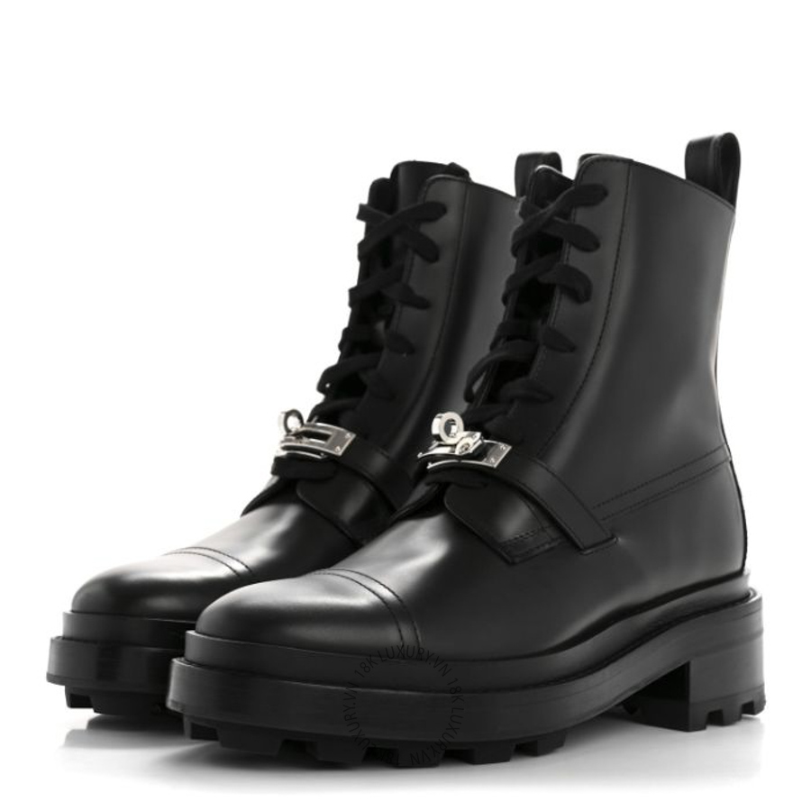 Giày Boots cao gót Hermes Glossed Calfskin Funk Ankle Boots Black FGH239 13 Giày Boots cao gót Hermes Glossed Calfskin Funk Ankle Boots Black FGH239