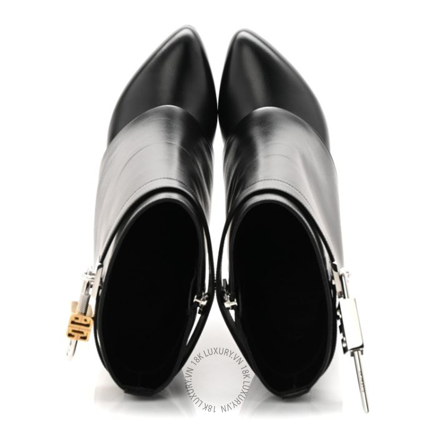 Giày Boots Givenchy Calfskin Shark Lock Ankle Boots Black GVG11
