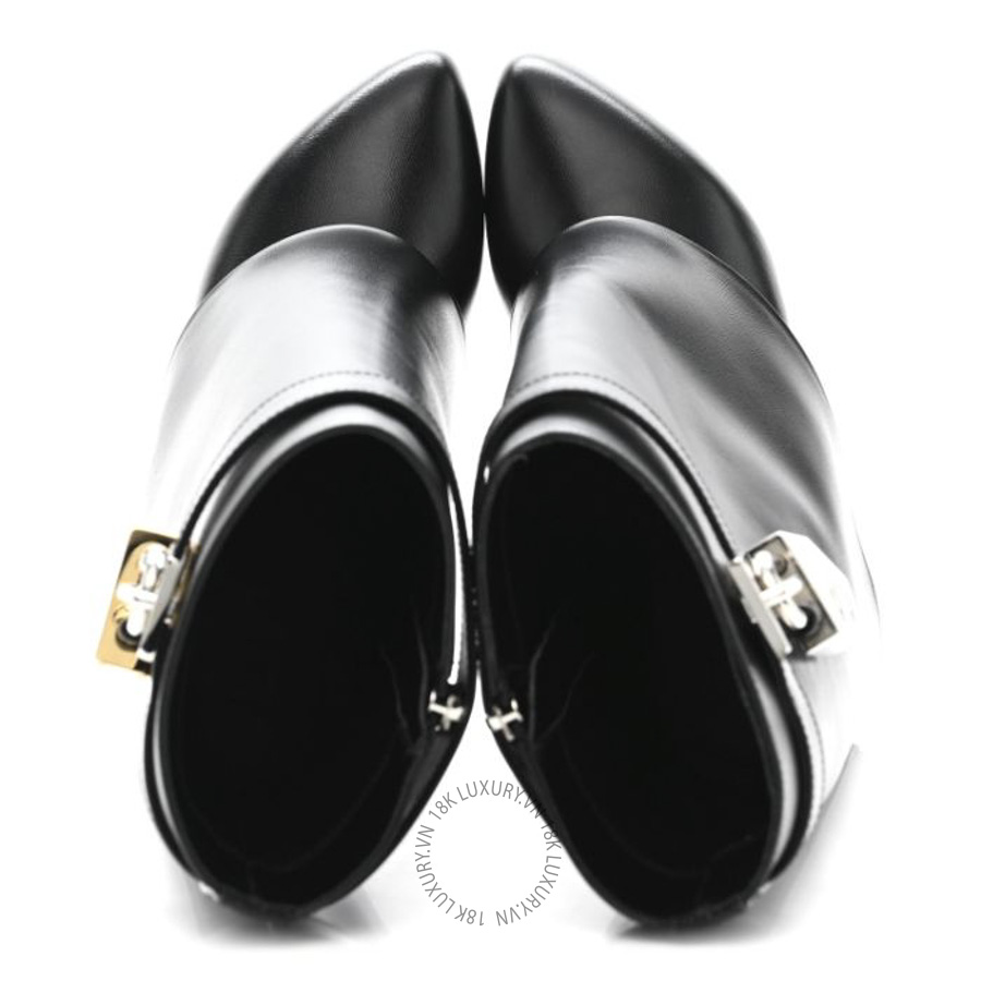 Giày Boots Givenchy Calfskin Shark Lock Ankle Boots Black GVG19