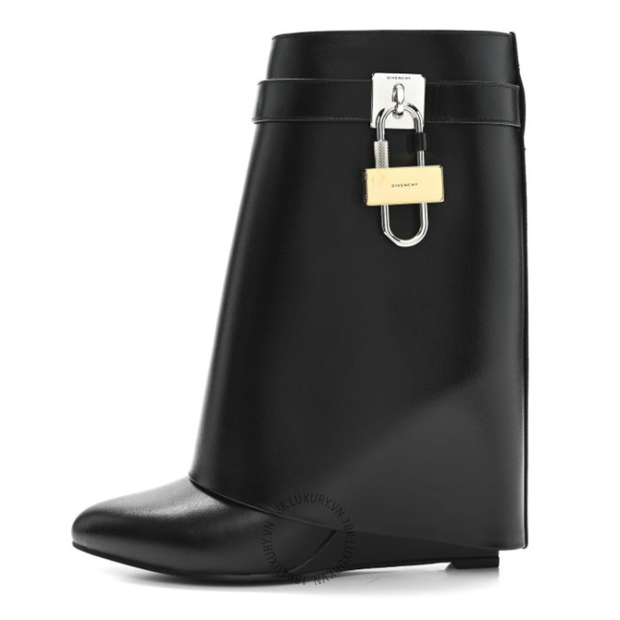 Giày Boots Givenchy Calfskin Shark Lock Ankle Boots Black GVG19