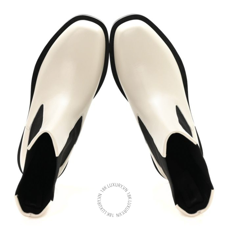 Giày Boots Givenchy Calfskin Square Chelsea Boots White Black GVG10