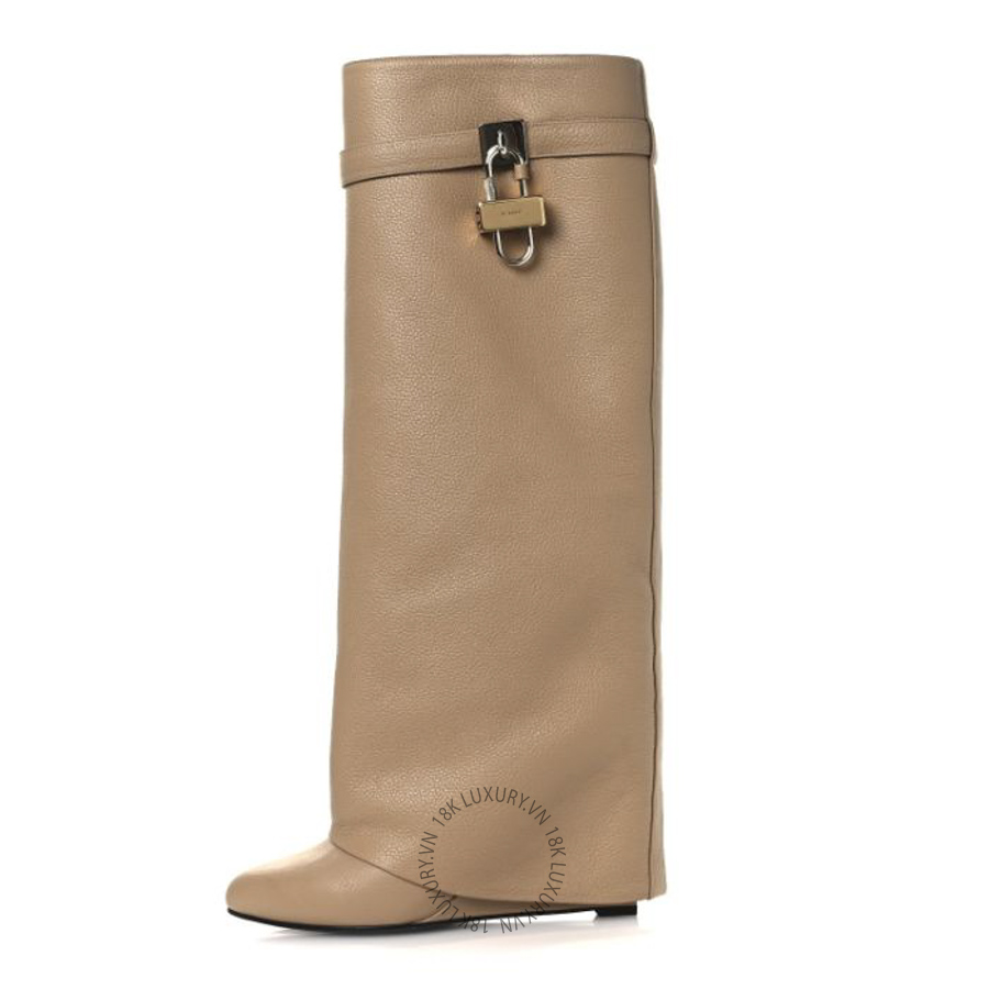 Giày Boots Givenchy Shark Lock Pant Boots Natural Beige GVG04
