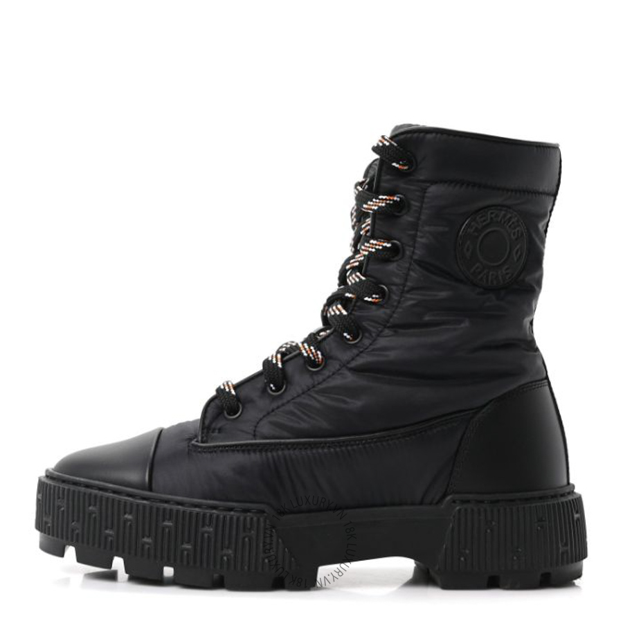 Giày Boots Hermes Calfskin Parachute Fresh Ankle Boots Black FGH255